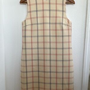 Theory Cream Plaid Shift Dress